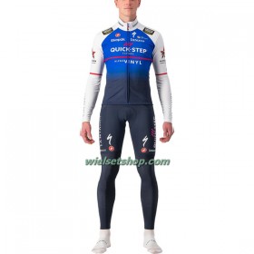 Fietskleding (Fietsshirt + Korte Koersbroek) 2022 Quick-Step Alpha Vinyl Thermal - Blauw Wit